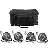 U`King Rechargeable Par Lights Wireless 18 RGB Stage Lighting Battery Powered Uplights DMX Contro...