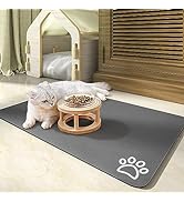 Pet Feeding Mat Water Absorbent Reusable Dog Food Mat Quick Dry Durable Bowl Mat for Dog and Cat ...
