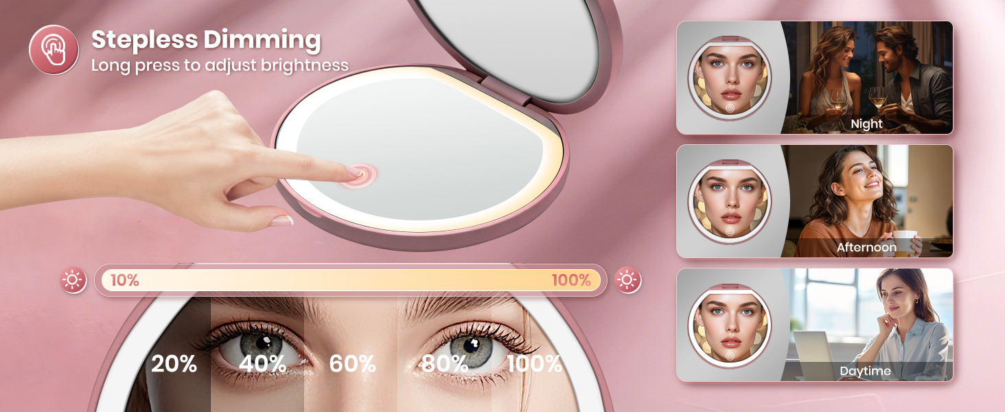 lighted mirror; lighted makeup mirror