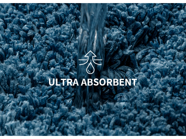Bathroom Rugs Non Slip Washable Ultra Soft Absorbent Bath Mat Quick Dry Shaggy for Tub Blue Decor