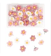 30 Pcs Cute Decorative Flower Push Pins for Bulletin Board, Cork Board Thumbtacks for Classroom, ...