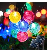 JMEXSUSS 2 Pack Crystal Globe Solar String Lights, Total 41.6FT 60 LED Solar Outdoor String Light...