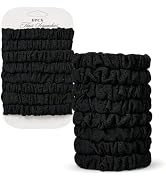 Breathable Black Hair Ties, Perforated Stretchable Bands for Thick Hair, Sports Elastic Ponytail ...