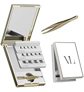 VLuxe Mini Lash Palette with Mirror & Tweezer Applicator, Luxury Lash Cluster Organizer Holder fo...