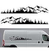 2Pcs Mountain Forest Vinyl Decal Sticker for Car Camper RV Trailer Truck Van SUV Window Bumper St...