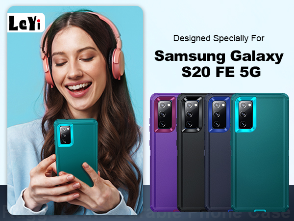 Samsung Galaxy S20 FE Phone Case: with 1Pack Tempered Glass Screen Protector, Heavy Duty 3 in 1