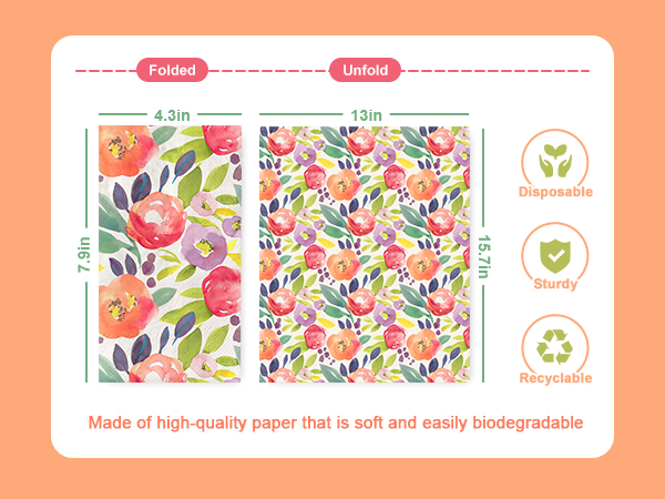 80 Pcs Floral Guest Napkins