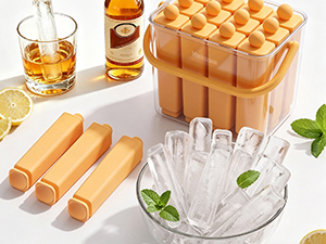 Mmkszaee 12 Individual Lidded Silicone Ice Cube Trays, 2-in-1 Popsicles