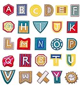 U-Sky Iron on Word Patches for Kids Clothing, 26pcs Funny Design Alphabet A to Z Letter Iron-on P...