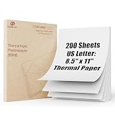 Rongta Thermal Printer Paper 8.5''x11'' US Letter Size, Thermal Paper Roll and Single Sheet, Adva...