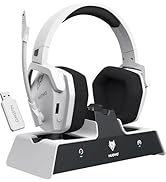 NUBWO G06 Pro Wireless Gaming Headset with Charging Station for Headset & PS5 Controller, 17ms Lo...
