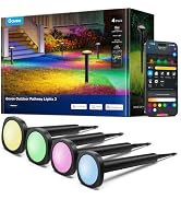 Govee Outdoor Pathway Lights 2, IP66 Waterproof Patio Lights, 60+ Scene Modes Landscape Lighting ...