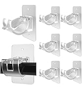 8PCS No Drill Curtain Rod Brackets Upgraded Curtain Rod No Drilling Self Adhesive Curtain Rod Hoo...