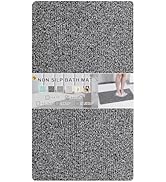 Rzoysia 0.6" Extra Thick No Suction Cups Non Slip Shower Mat, 27.5x16, Two Colors Design Anti-Dir...