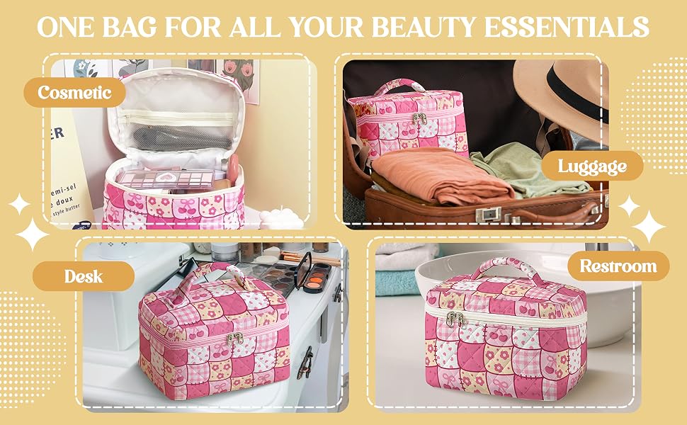 toiletry bag for women, makeup bag for suitcase, portable makeup bag