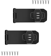 VIDYSUFYR Password Rotary Hasp Locks, 2 Pack Door Security Slide Latch Lock,Black Digit Combinati...