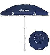 AMMSUN 8 Feet Large Beach Umbrella with Sand Anchor Heavy Duty High Wind Portable Outdoor Umbrell...