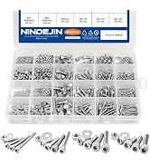 NINDEJIN 880Pcs M2 M3 M4 M5 Stainless Steel Precise Metric Hex Socket Head Cap Machine Screws,Rou...