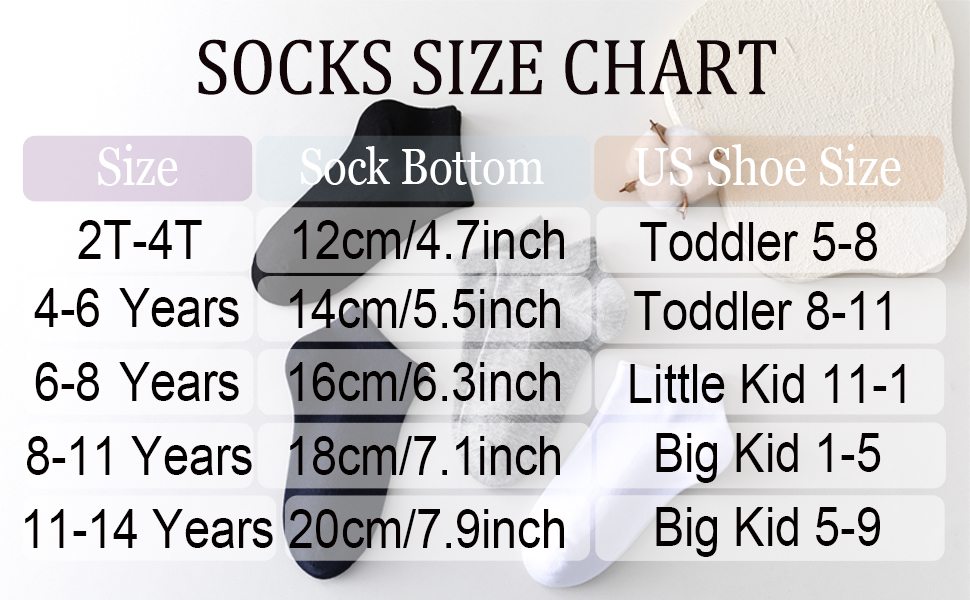socks size chart