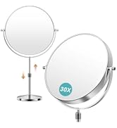 Auxmir 1X/30X Double-Sided Makeup Mirror, 9" Magnifying Mirror | 360°Rotation, Tweezers, Vanity D...