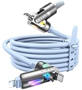 LISEN for iPhone Air Cords Fast Charging 6 FT, 4 in 1 Charging Cable with Light, Multi Charging C...