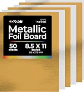 Hygloss Metallic Foil Board Stock Sheets, Arts & Crafts, Classroom Activities & Card Making, 50 P...