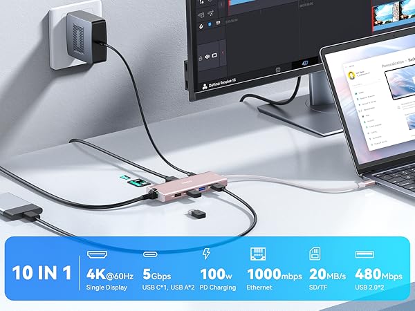 USB C Hub Adapter for MacBook Air HDMI Dongle for MacBook Pro USBC Multiport Adapter Mac Converter