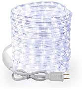 Brizled 18ft 216 LED Rope Lights, 120V ETL Listed Plugin Rope Lights Connectable Daylight White I...