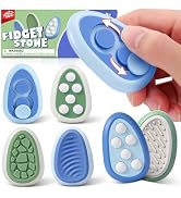 Fidget Toys Adults Anxiety Relief: 4 Pack Silent & Audible Fidget Stone - Sensory Calming Desk To...