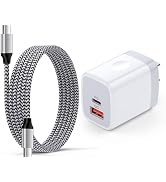 20W USB C Samsung S26 Charger Block Fast Charging with 6FT Type C Cord | PD+QC Dual Port Wall Cha...