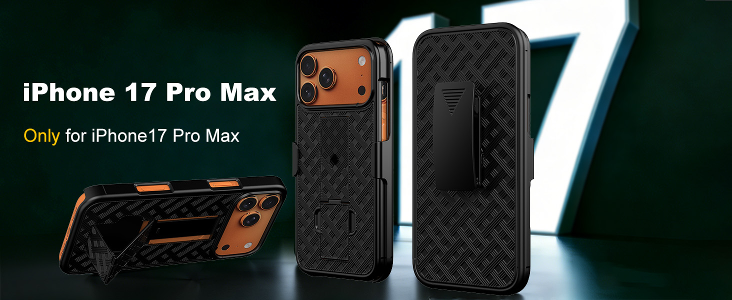 Ailiber Compatible for iPhone 17 Pro Max Case Holster with Screen Protector