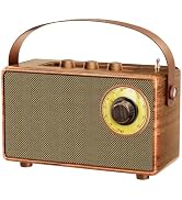 FREEFISH Portable Retro Speaker Bluetooth Radio Vintage Decor with FM Radio Rich Bass Bluetooth S...