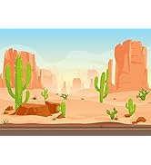 BELECO 7x5ft Fabric Cartoon Desert Cactus Backdrop Wildwest Desert Road Sand Dunes Photography Ba...