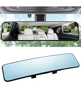 LivTee Anti Glare Rear View Mirror 11.2''(285mm), Wide Angle Panoramic Convex Curve Rearview Mirr...