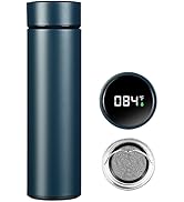PARACITY Coffee Thermos with LED Temperature Display, 17 oz Double Wall Vacuum Insulated Metal Wa...