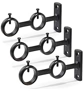 Goowin Curtain Rod Bracket, 3 pcs Double Curtain Rod Holder, Double Rod Brackets Hooks for Living...