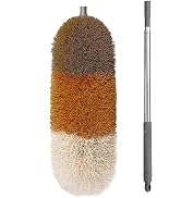 BOOMJOY Microfiber Feather Duster with Extendable Pole, 100" Telescoping Cobweb Duster for Cleani...