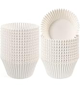 Caperci Jumbo Cupcake Liners White Muffin Baking Cups 300-Count, No Smell, Food Grade, Upgraded G...