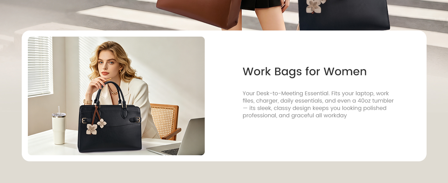 Desk-to-meeting essential. Padded laptop compartment plus sleek design keeps you polished at work.