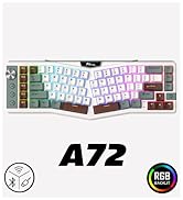 RK ROYAL KLUDGE A72 Alice Ergonomic Wireless Mechanical Keyboard w/Knob/Macro Keys/Touchable Name...