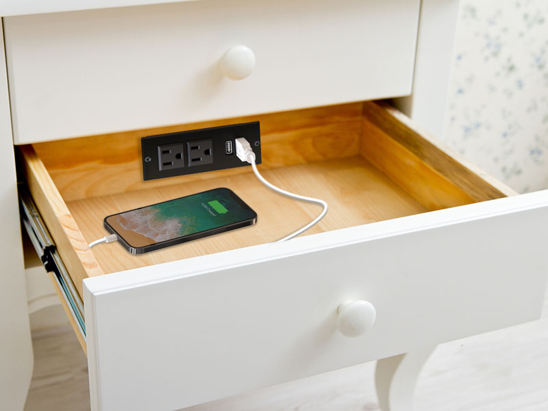 Desk Outlet Power strip for Drawer, L-Shaped Corner Desk,Side Table,or End Table etc