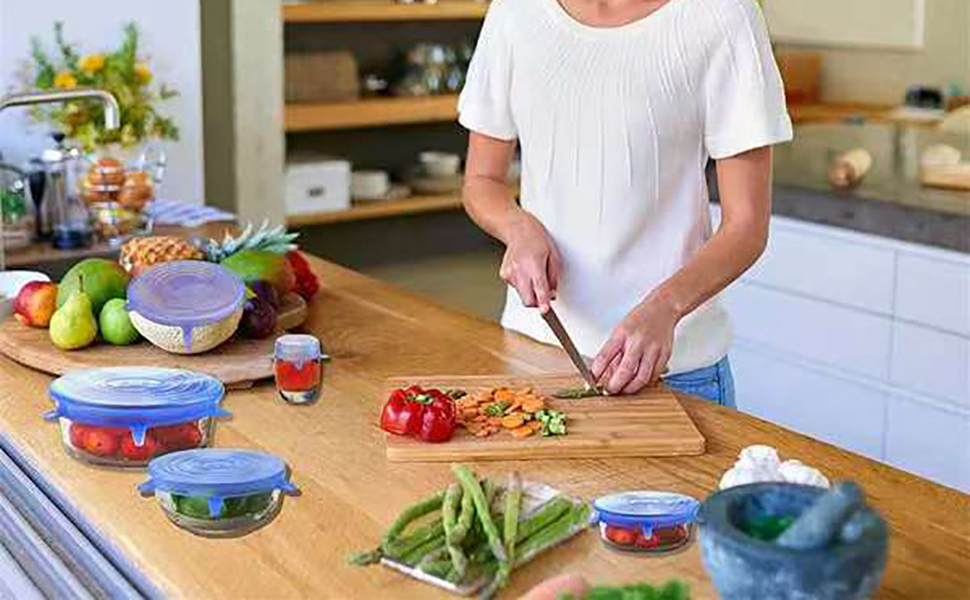 6pcs Reusable Silicone Stretch Lids