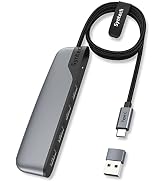 USB C to USB Hub 4 Ports with 2ft Extended Cable, Syntech USB 3.0 Hub with a USB C to USB Adapter...