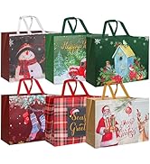 Nihuecne 12 Pack 17" Extra Large Christmas Gift Bags for Wrapping Giant Xmas Holiday Presents, No...