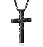 Gnamy Basketball Easter Basket Stuffers - Cross Necklace Gifts for Boys Men, Cross with Bible Ver...