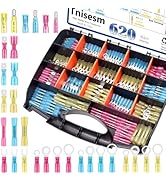Tnisesm 620Pcs Marine Grade Heat Shrink Wire Connectors kit 22-10 AWG Electrical Connectors Ring,...