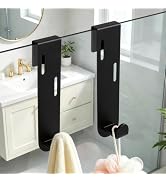 Fenas Shower Door Hooks for Frameless Glass, Stainless Steel | No drilling, screws or adhesive; s...