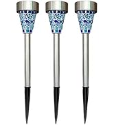 Uonlytech Solar Lawn Lamp, Solar Power Stainless Steel Mosaic Lawn Lamp, Solar Garden Lights for ...