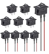VEXUNGA Rocker ON Off Switch 12V Toggle Switch KCD1 Mini Rocker Switches 2 Pin AC 6A 250V 10A 125...