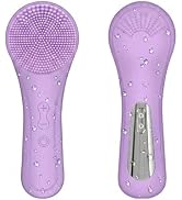 Silicone Facial Cleansing Brush,2-in-1 Rechargeable Face Scrubber,Magnetic Charging Design Waterp...